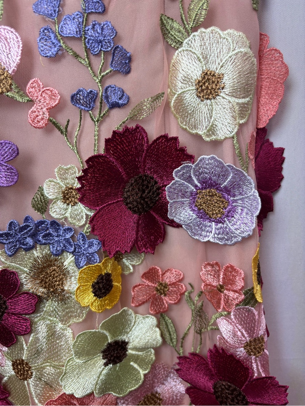 Storia Pink Floral Appliqué Mini Dress - Picture 8 of 15